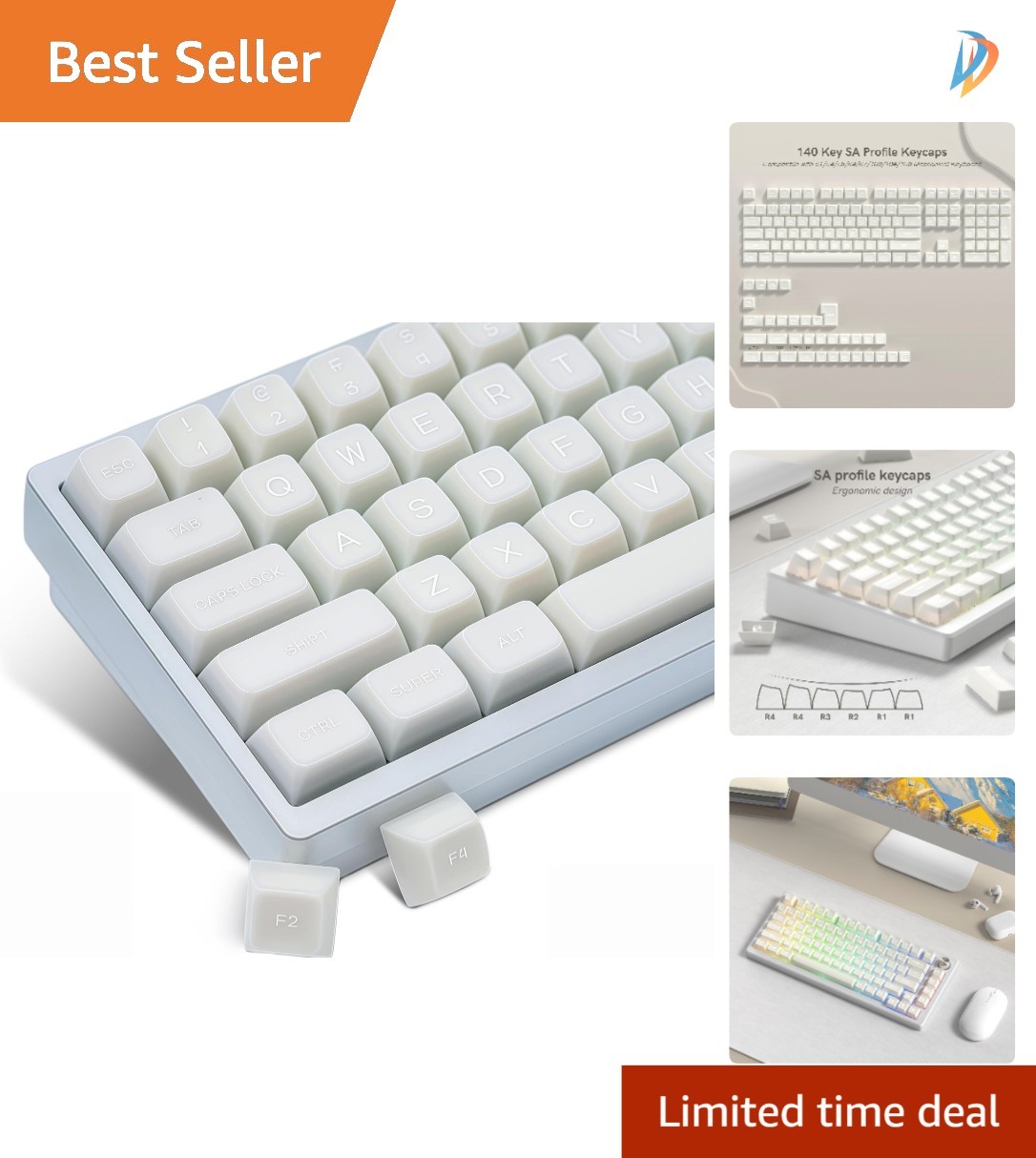 SA Profile Translucent White Jade Keycaps Set - Luxurious Touch for Your Setup