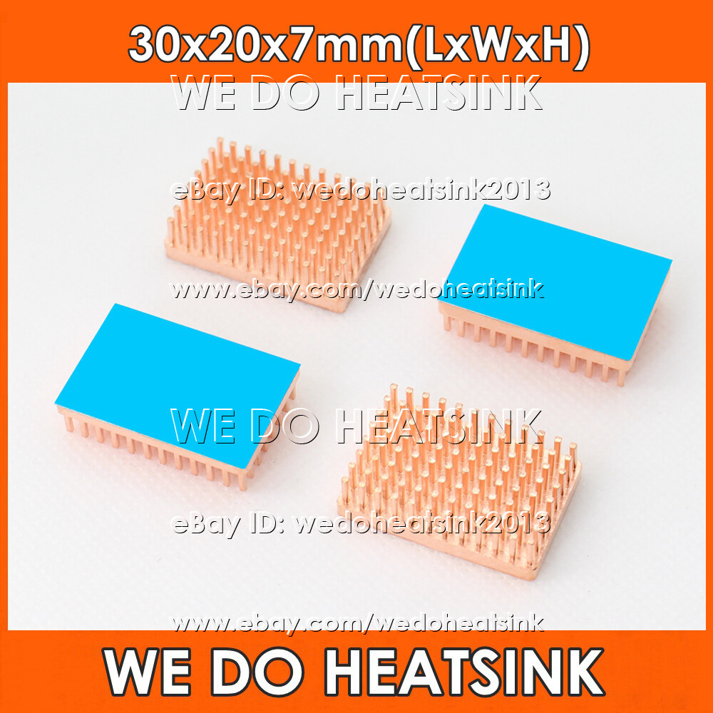 30x20x7mm Pure Copper Pin Fins Square Heatsink Radiator Cooler For Electronic IC