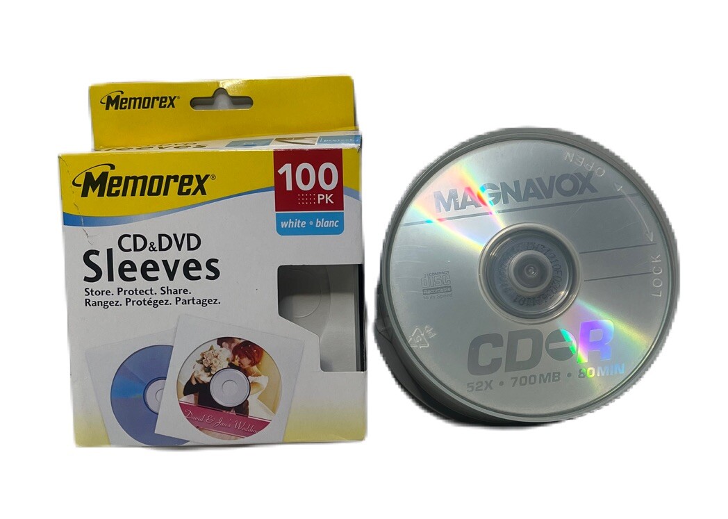 Recordable CD Magnavox CD-R  80 Min 40 Pack NEW  And CD Sleeves Included
