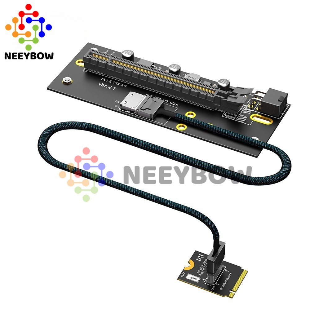 M.2 M-Key 2230 to PCIe 4.0 x16 Oculink SFF-8612 Cable for External GPU