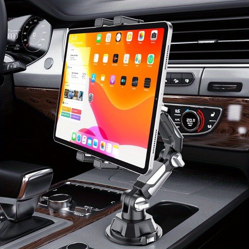New Robotic Arm Tablet Stand, iPad Cup Holder Car Mount Heavy Duty 360° Rotation