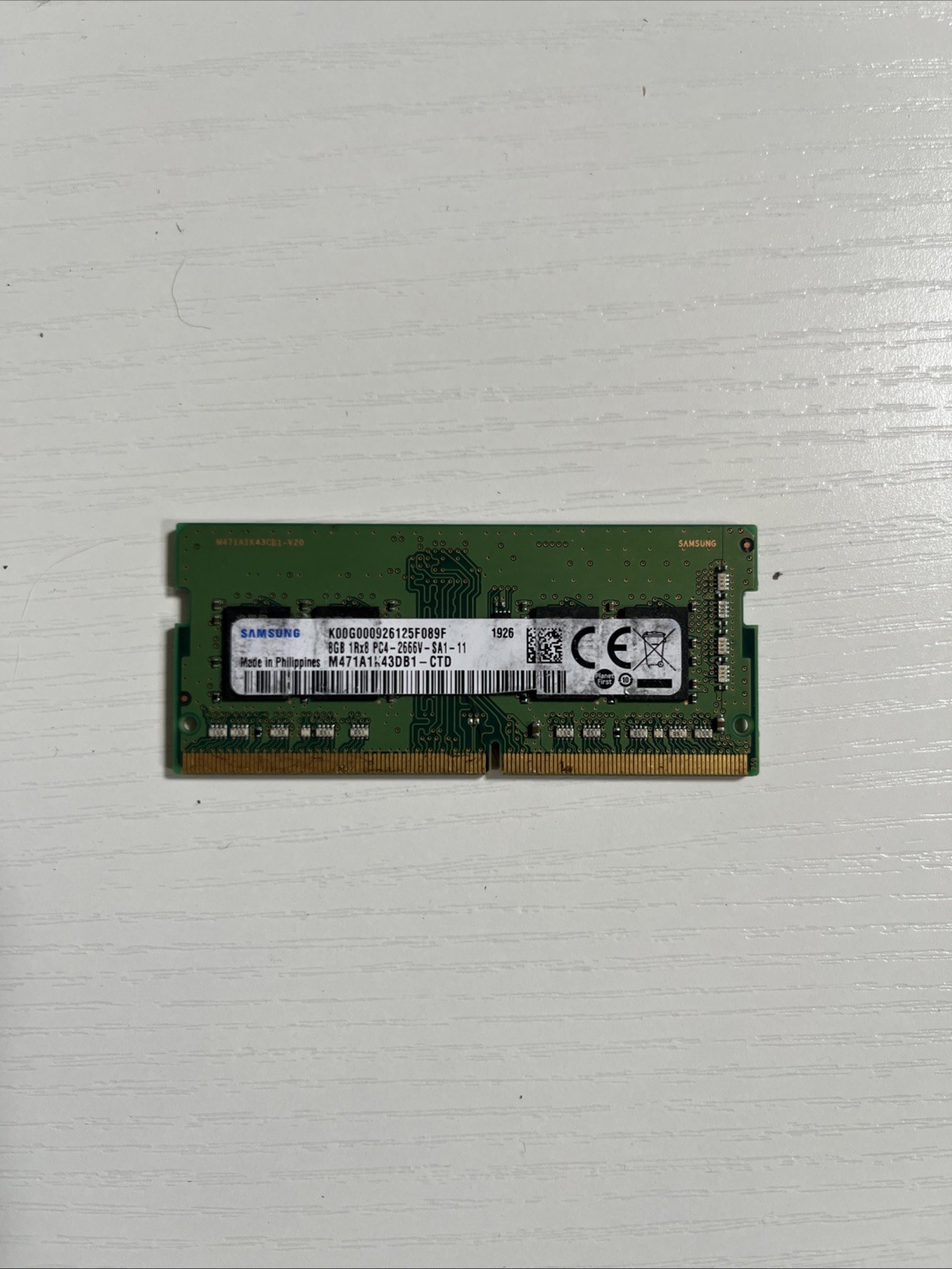 GENUINE SAMSUNG LAPTOP MEMORY 8GB 1RX8 PC4-2666V-SA1-11