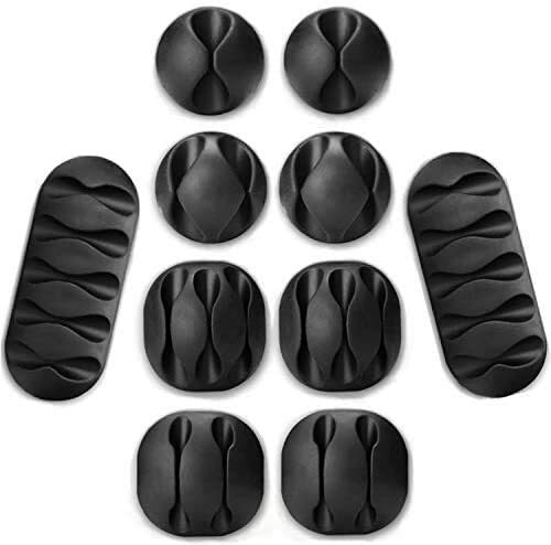10 Pack Clips Cable Organizer Cord Management Charger Desktop Clip Wire Holder