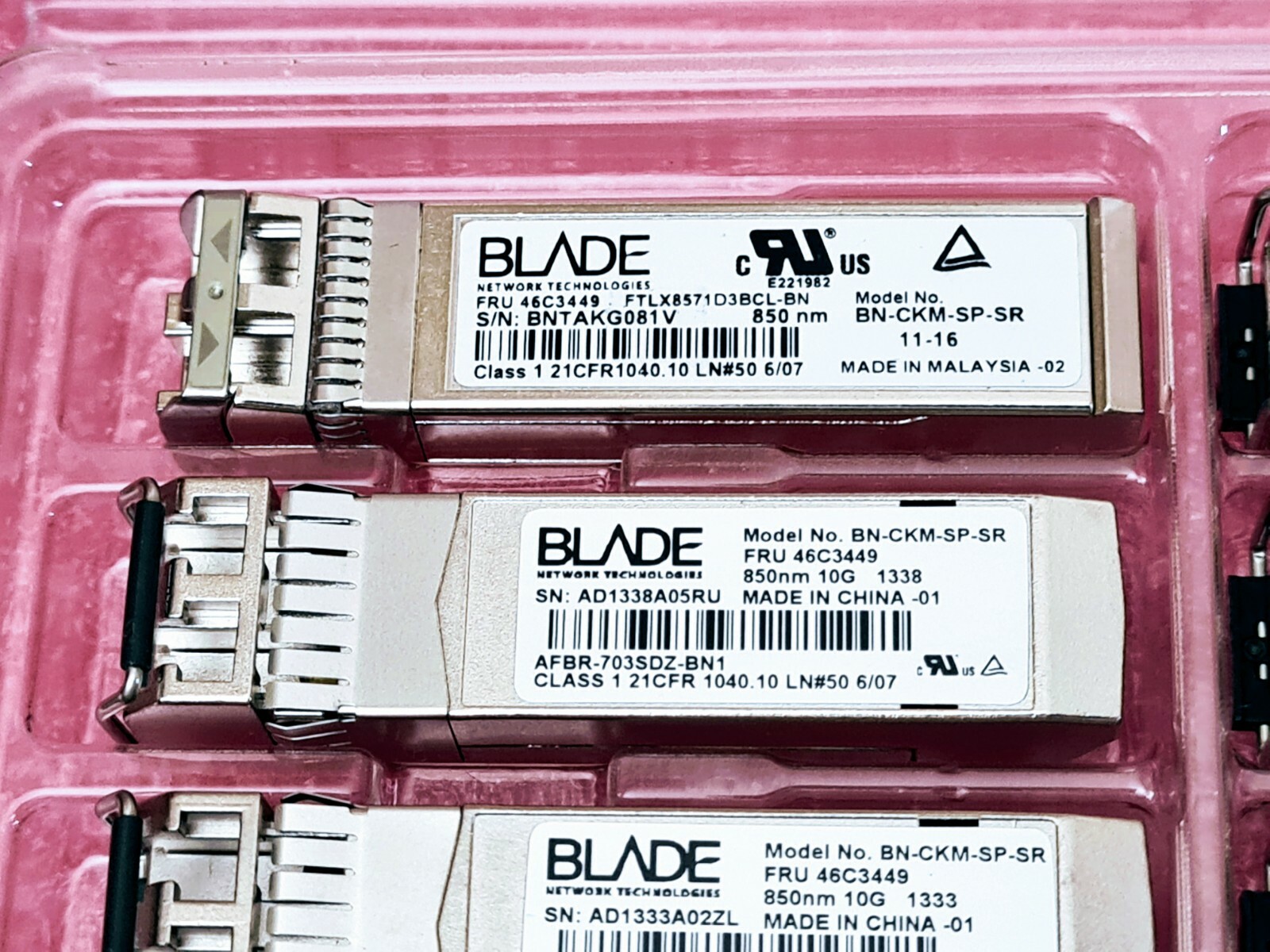 Genuine IBM Blade 10G BN-CKM-SP-SR 46C3449 10GBASE-SR MMF SFP+ optic modules