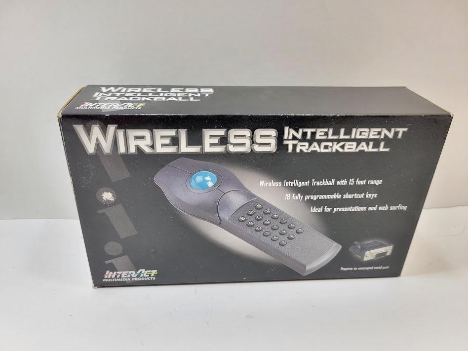 Vintage InterAct Wireless Intelligent Trackball Mouse 15ft Range 18 Keys PC