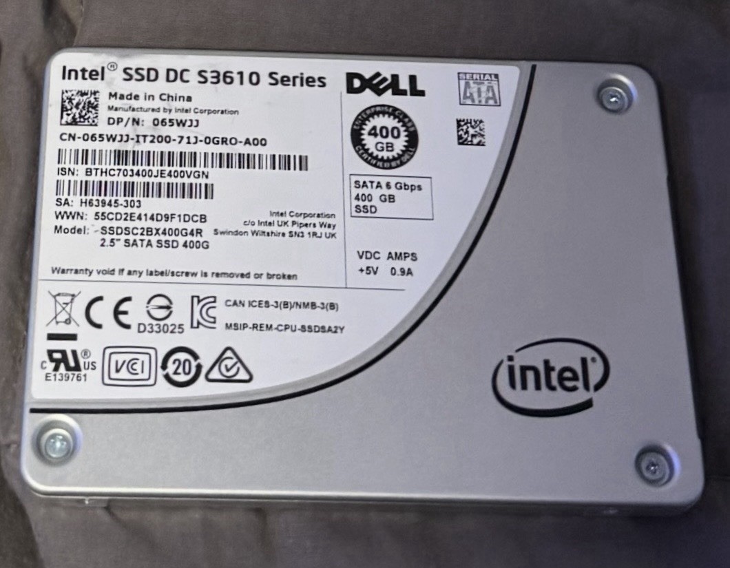 Intel DC S3610 400GB 2.5" SATA 6Gb/s Enterprise SSD SSDSC2BX400G4