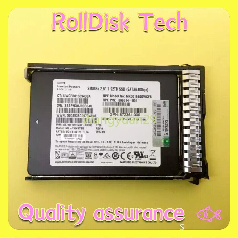 P18436-B21 NEW P19695-001 HPE 1.92TB SATA 6G MU 2.5" SC GEN9 Gen10 Server SSD