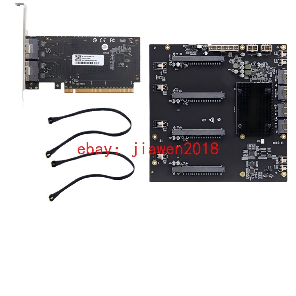 External PLX88096 PCIe-4.0 Expansion Quad Card GPU SFF-8654 TO 4*PCI-E X16