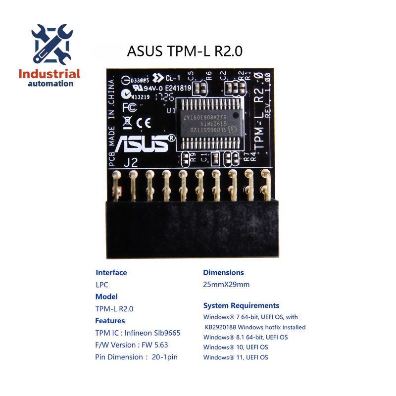 NEW ASUS TPM-L R2.0 TPM Module (20 Pin 20-1) Trusted Platform 