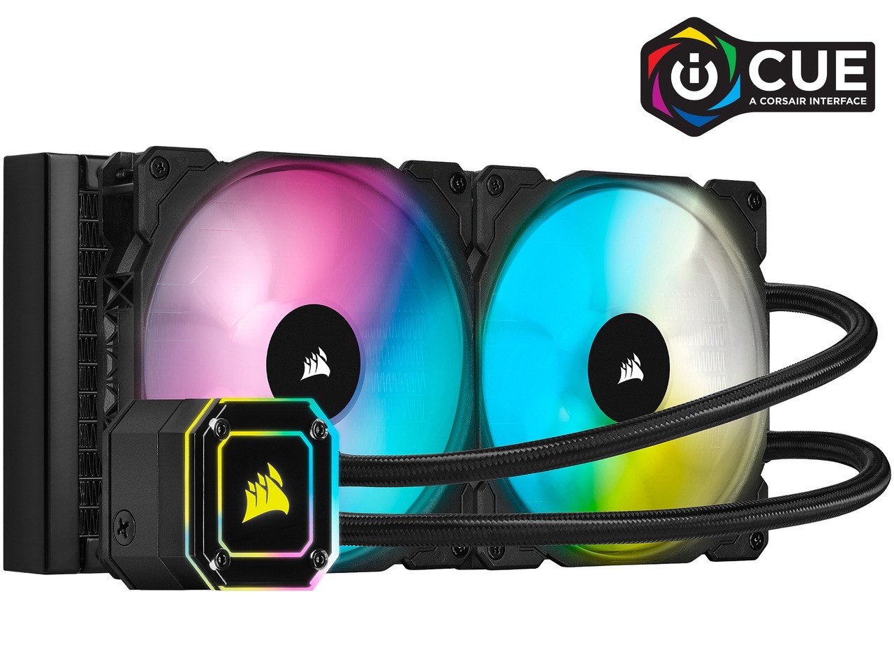 Corsair Hydro Series, iCUE H115i ELITE CAPELLIX, 280mm Radiator, Dual ML140 RGB