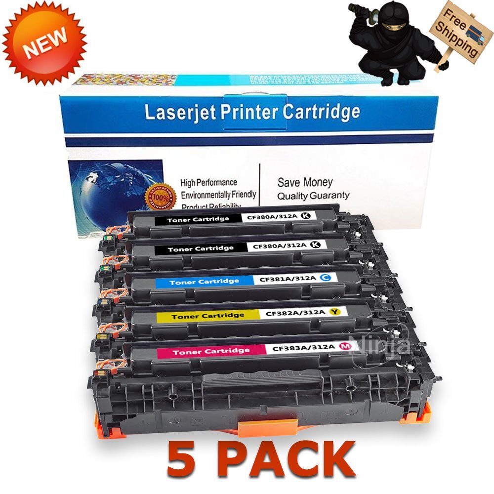 5PK Toner Set 312A for HP CF380A -3A Color LaserJet Pro MFP M476dn M476dw M476nw