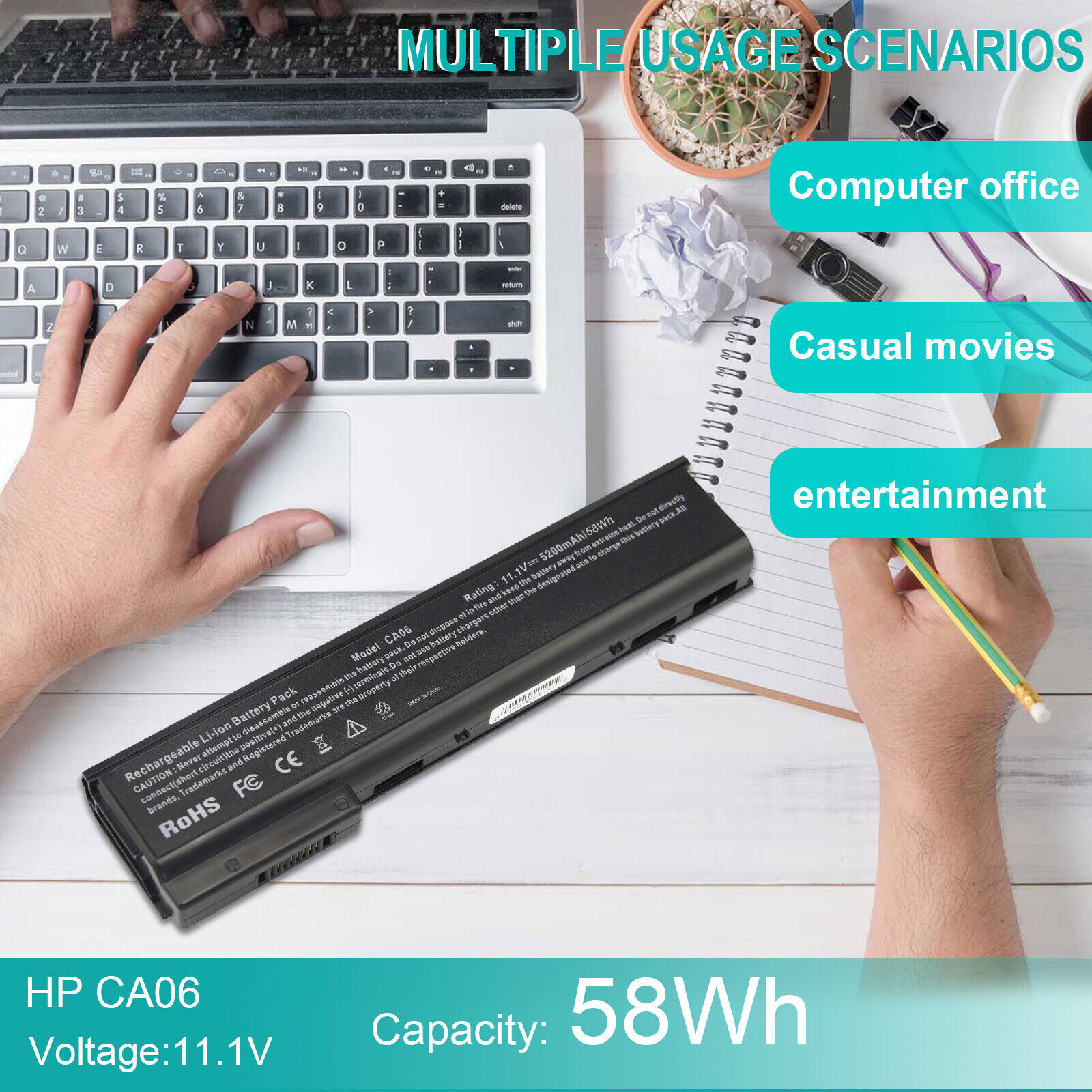✅LOT CA06XL Battery for HP ProBook 640 645 650 655 G0 G1 718755-001 HSTNN-IB4W