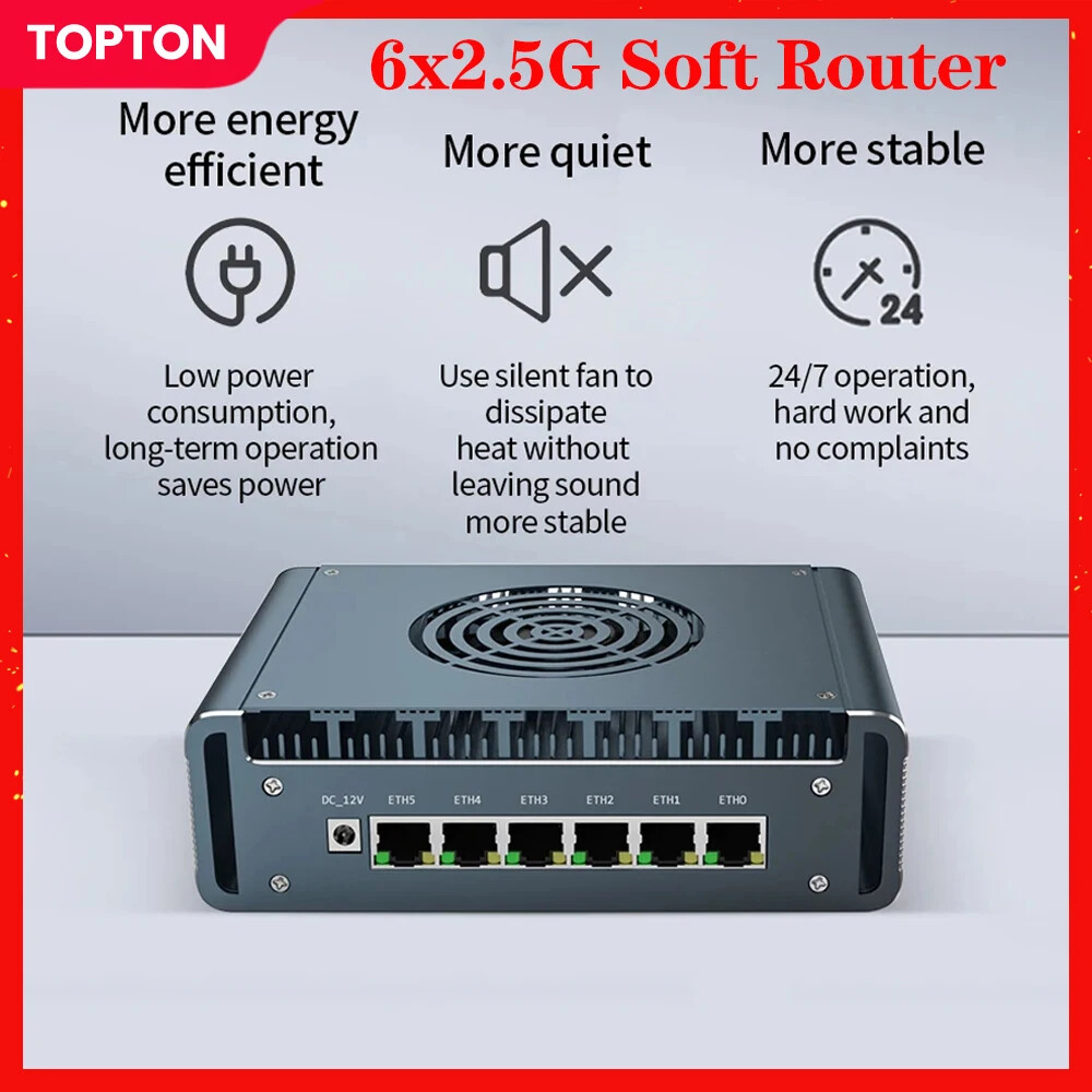 6x2.5G Firewall Router Intel i7 1365U 1265U i5 1245U i3 1215U i226-V Mini PC DR5
