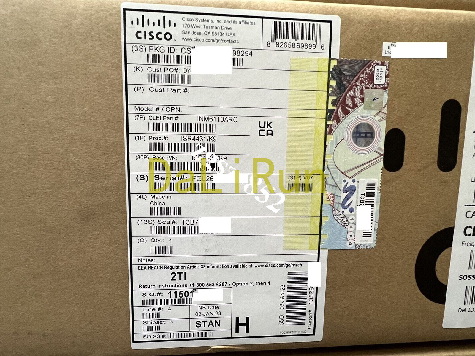 1PCS Cisco ISR4431/K9 Integrated Service Router ISR4431 1xAC Power Supply NEW