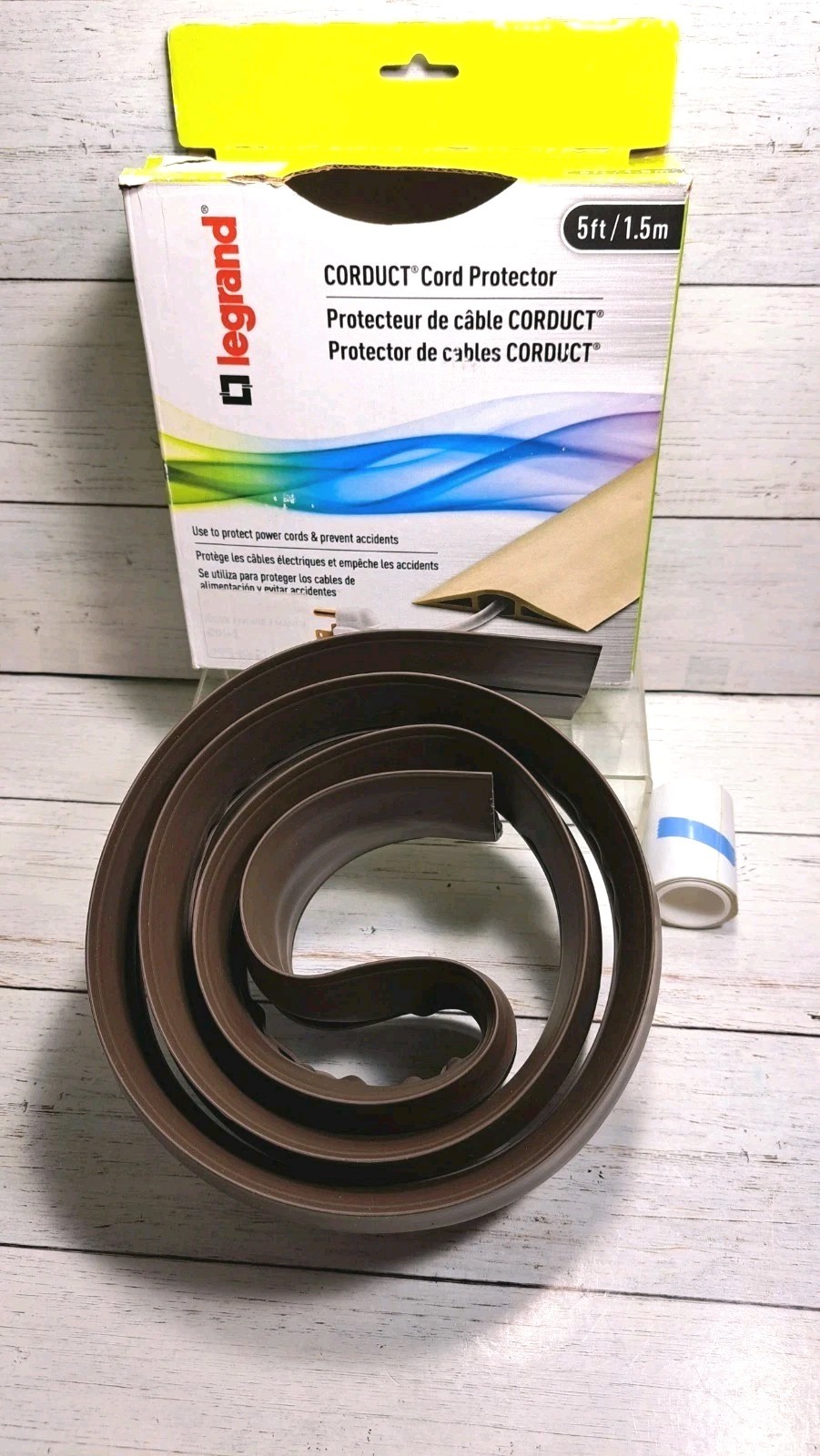Cord Cover Corduct 1/2 in. D X 5 ft Cord Protector 1 pk Brown Legrand