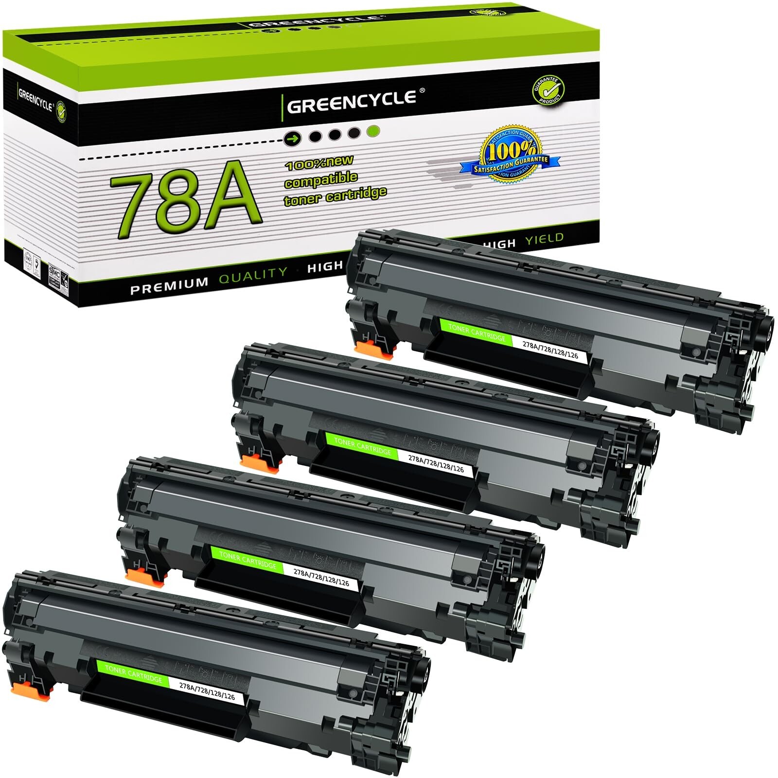 greencycle 4 PK Compatible Black Laser Toner Cartridges Replacement for HP CE...