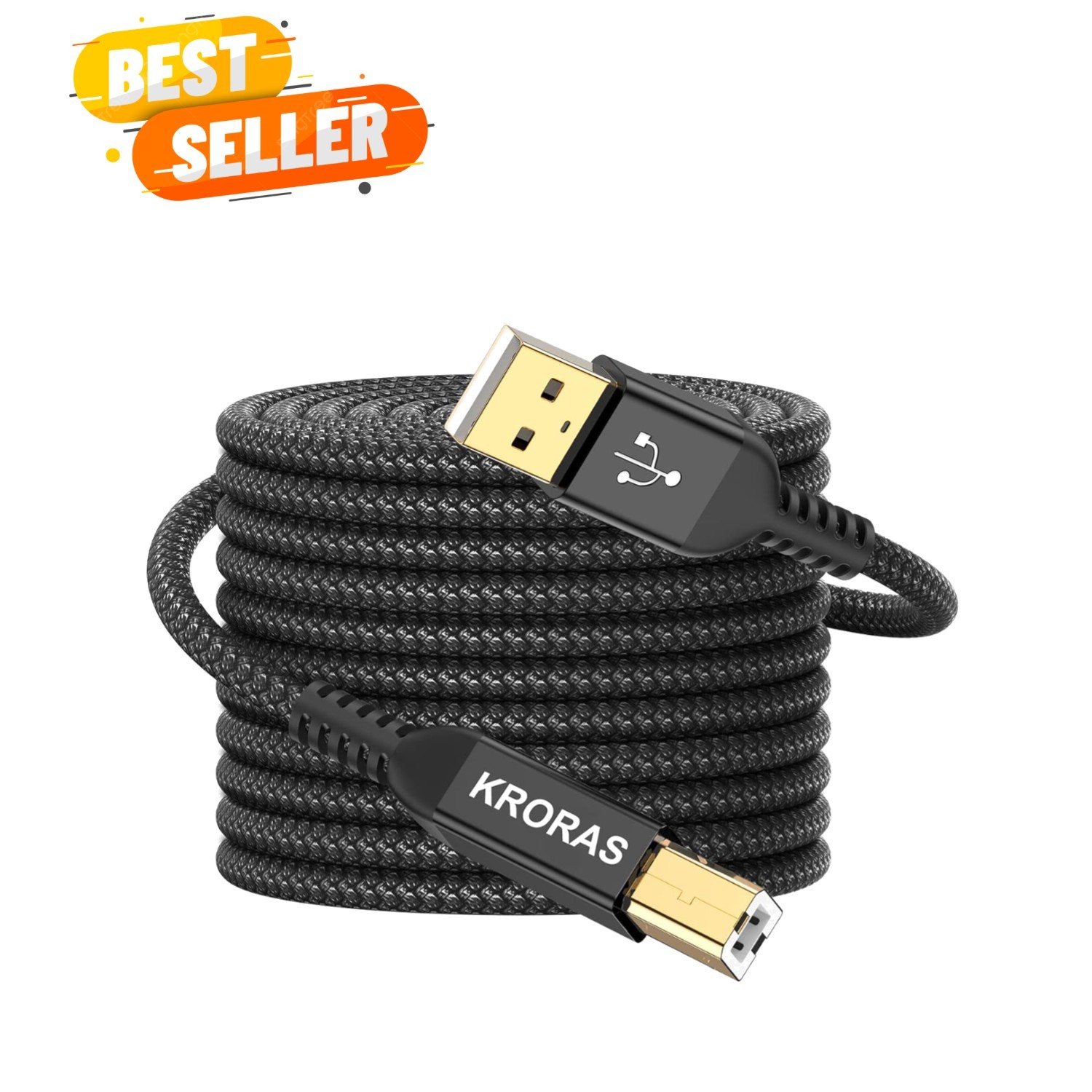 USB 2.0 Printer Cable 20 feet, USB Type A Male to B Male Scanner Cord High Sp...