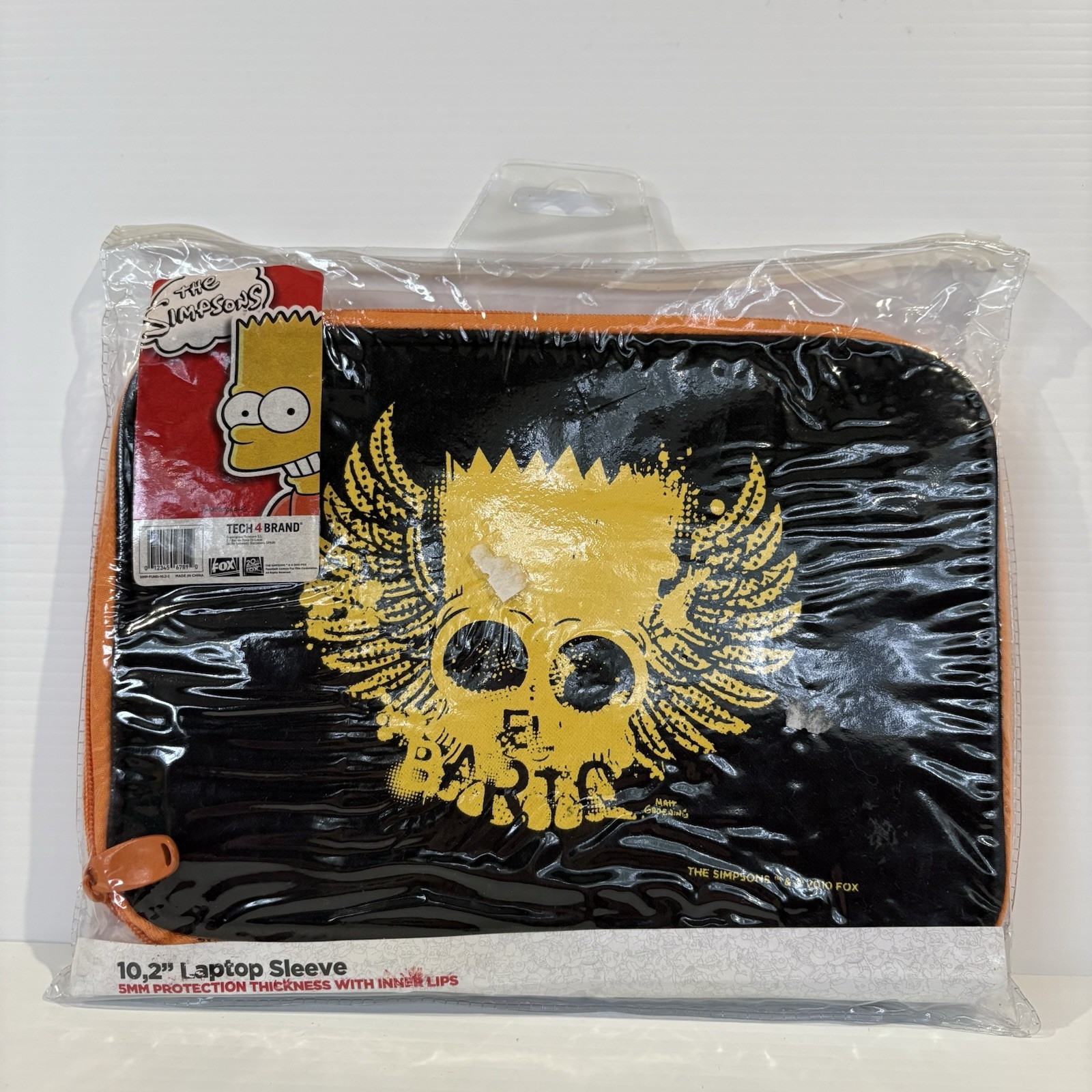 The Simpsons Bart Laptop Tablet Case 10.2” Protective Zip Bag Collectable Black