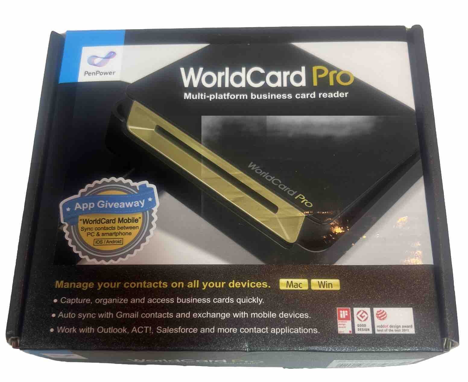 Penpower WCUPRO1EN WorldCard Pro Card Scanner 600 dpi Optical USB Windows MAC
