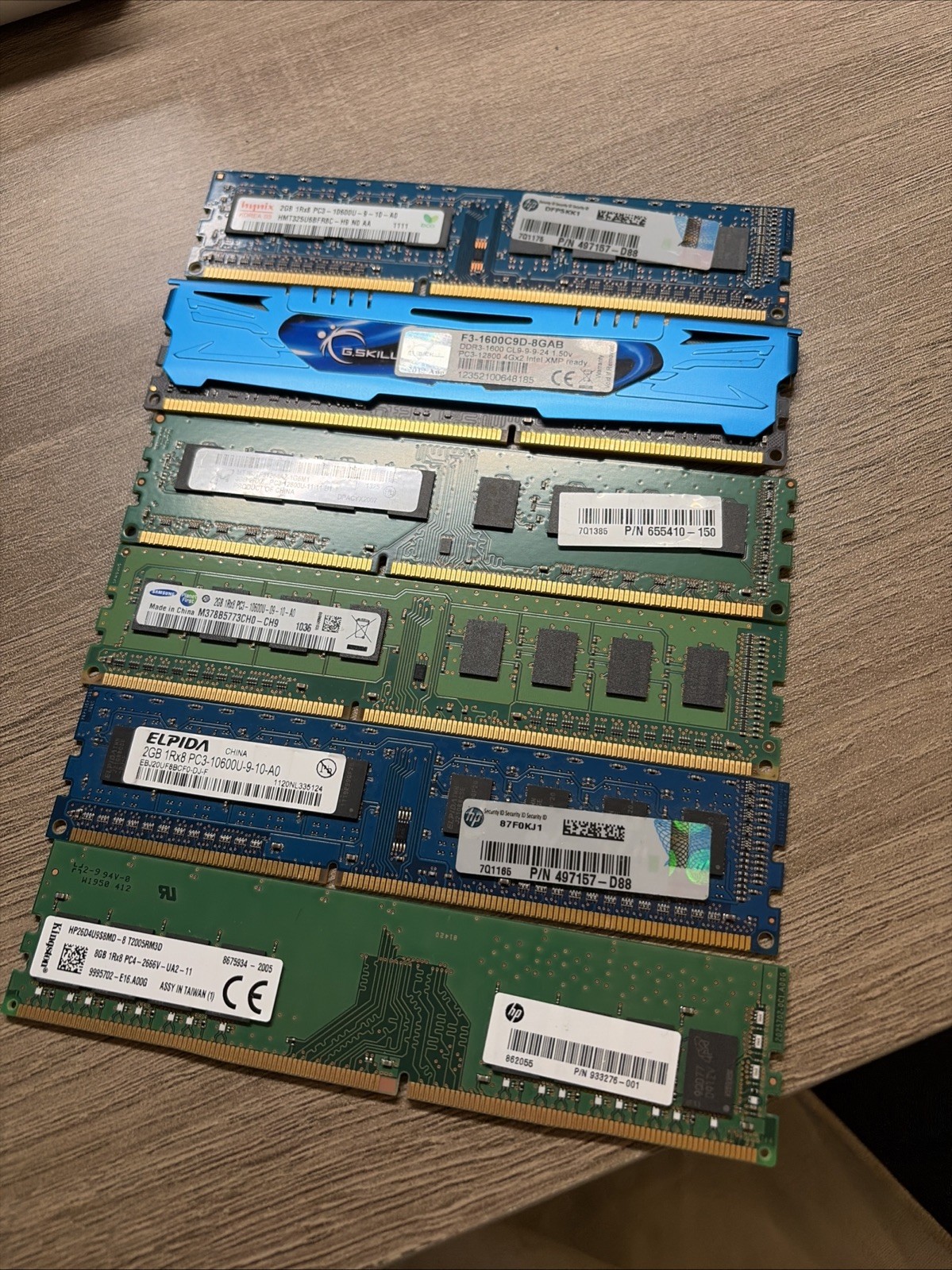 6 Ram Cards For Desktop DDR2 Ddr3 See Images