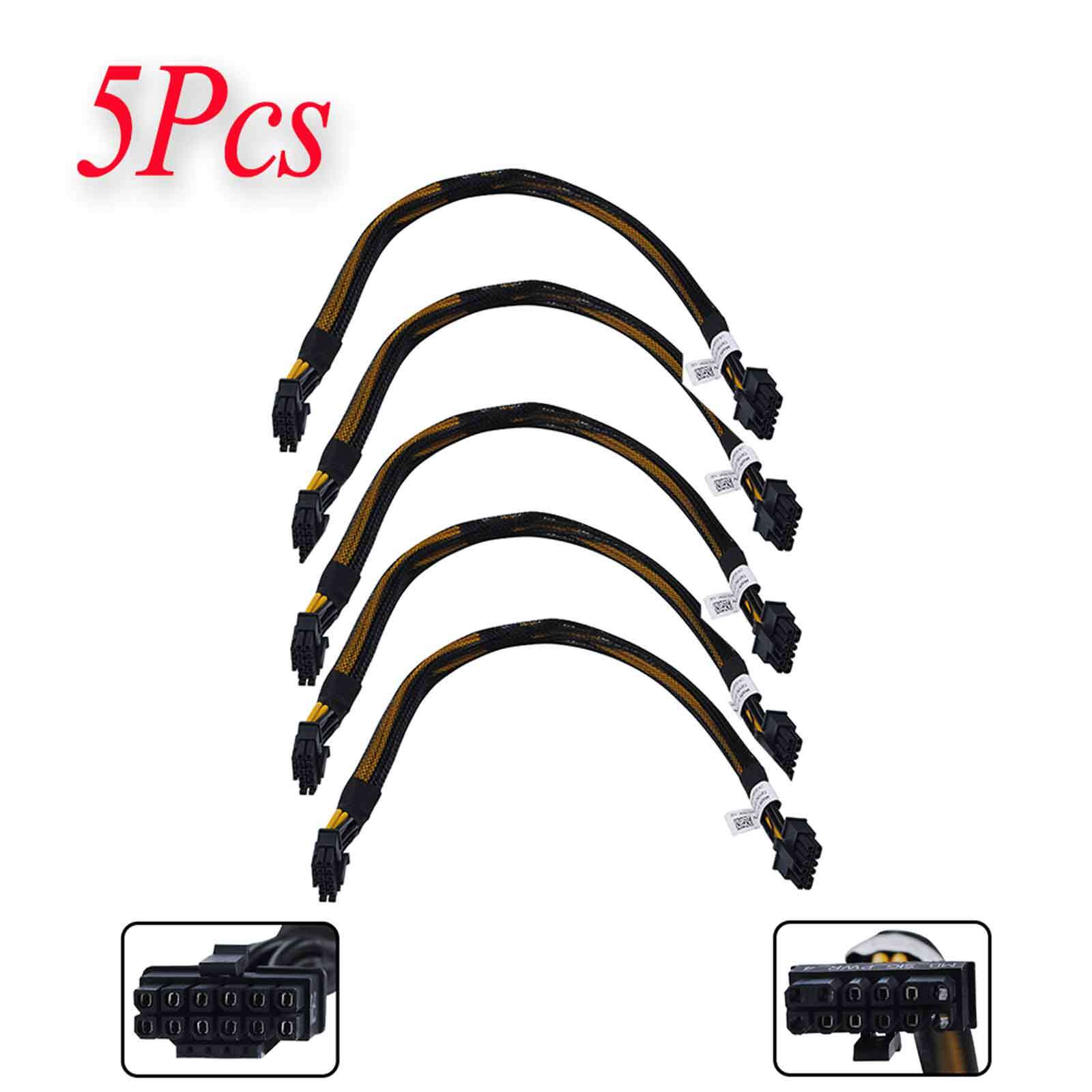 5x 16" GPU Power Cable for Dell PowerEdge R750 R750XA R7525 F8NXW 12Pin to 16Pin