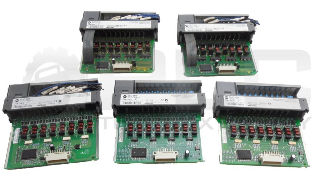 LOT OF 5 ALLEN BRADLEY 1746-OB16 /D OUTPUT MODULE SLC 500 10-50VDC 0.5A