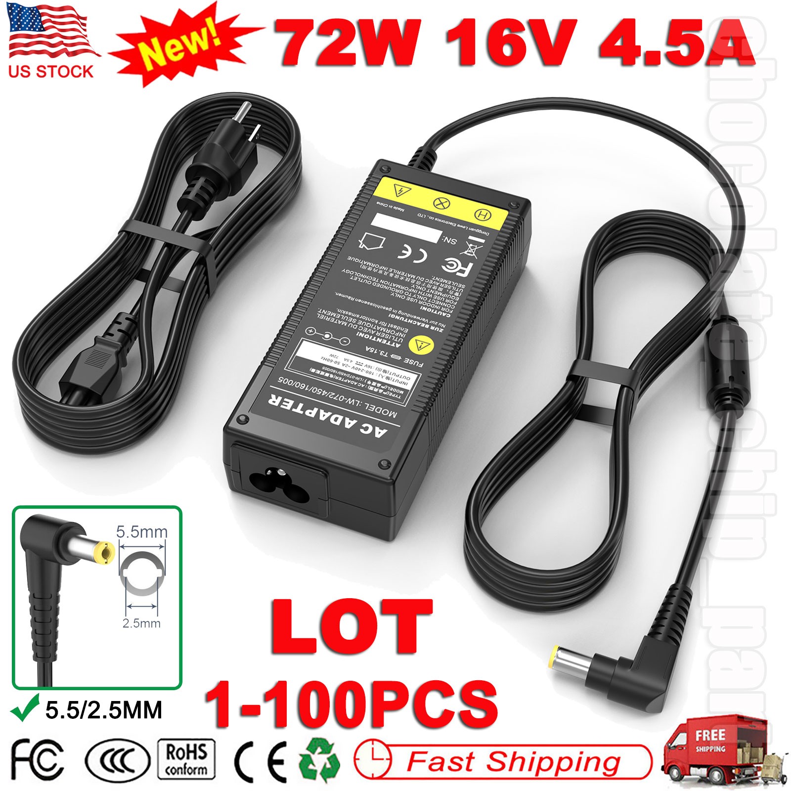 LOT 72W Adapter Charger For Panasonic ToughBook CF-18 CF-19 CF-29 CF-30 CF-73 US