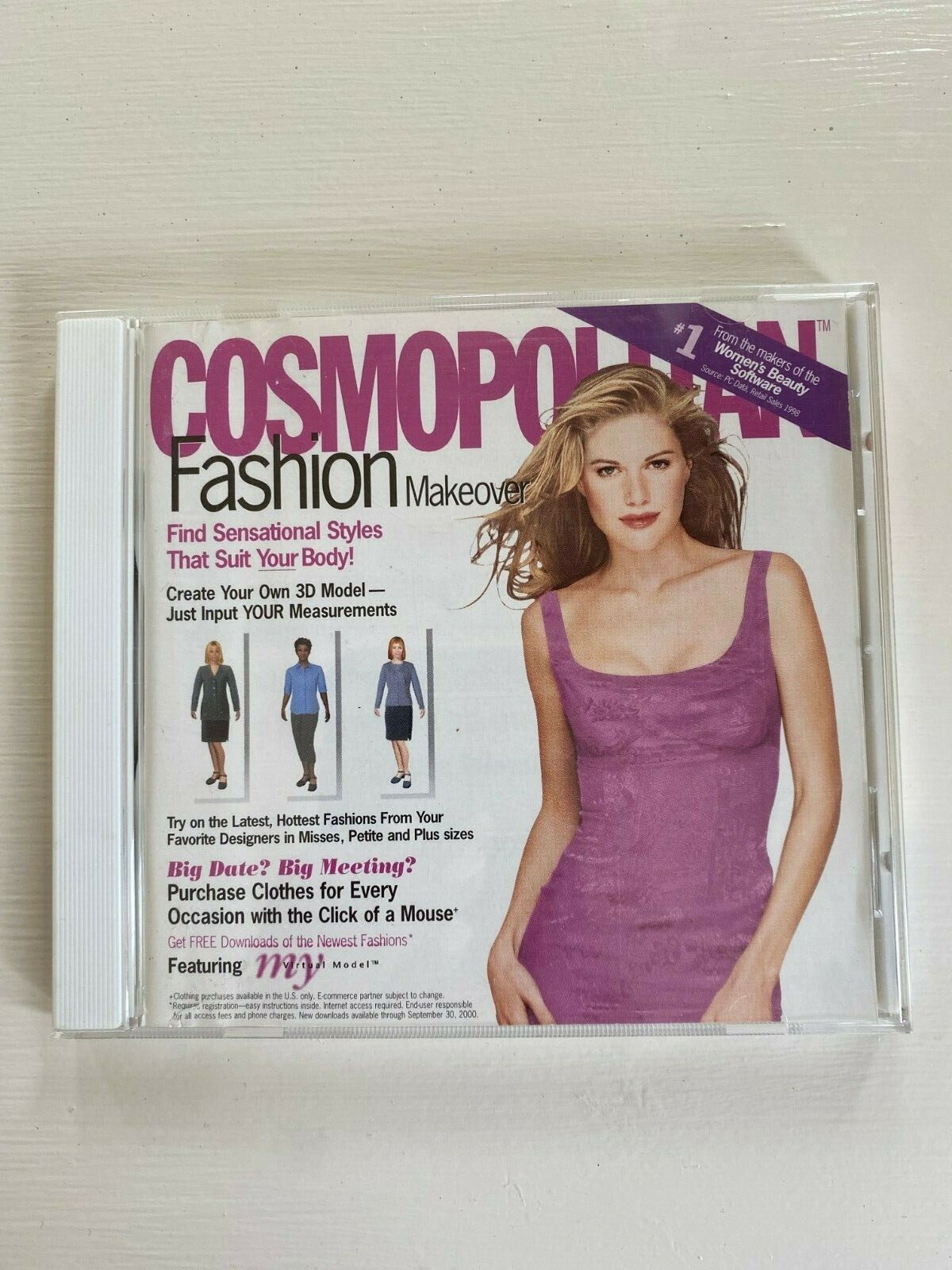 Pre Owned Cosmopolitan Virtual Makeover PC (Win/Mac CD-ROM 1998) Kids Children
