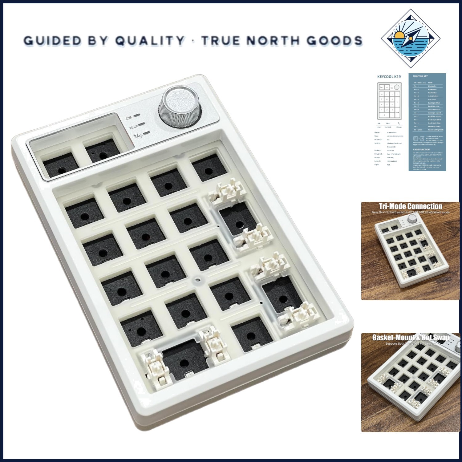 Wireless Mechanical Numpad Barebones Kit with RGB Backlighting and Volume Knob
