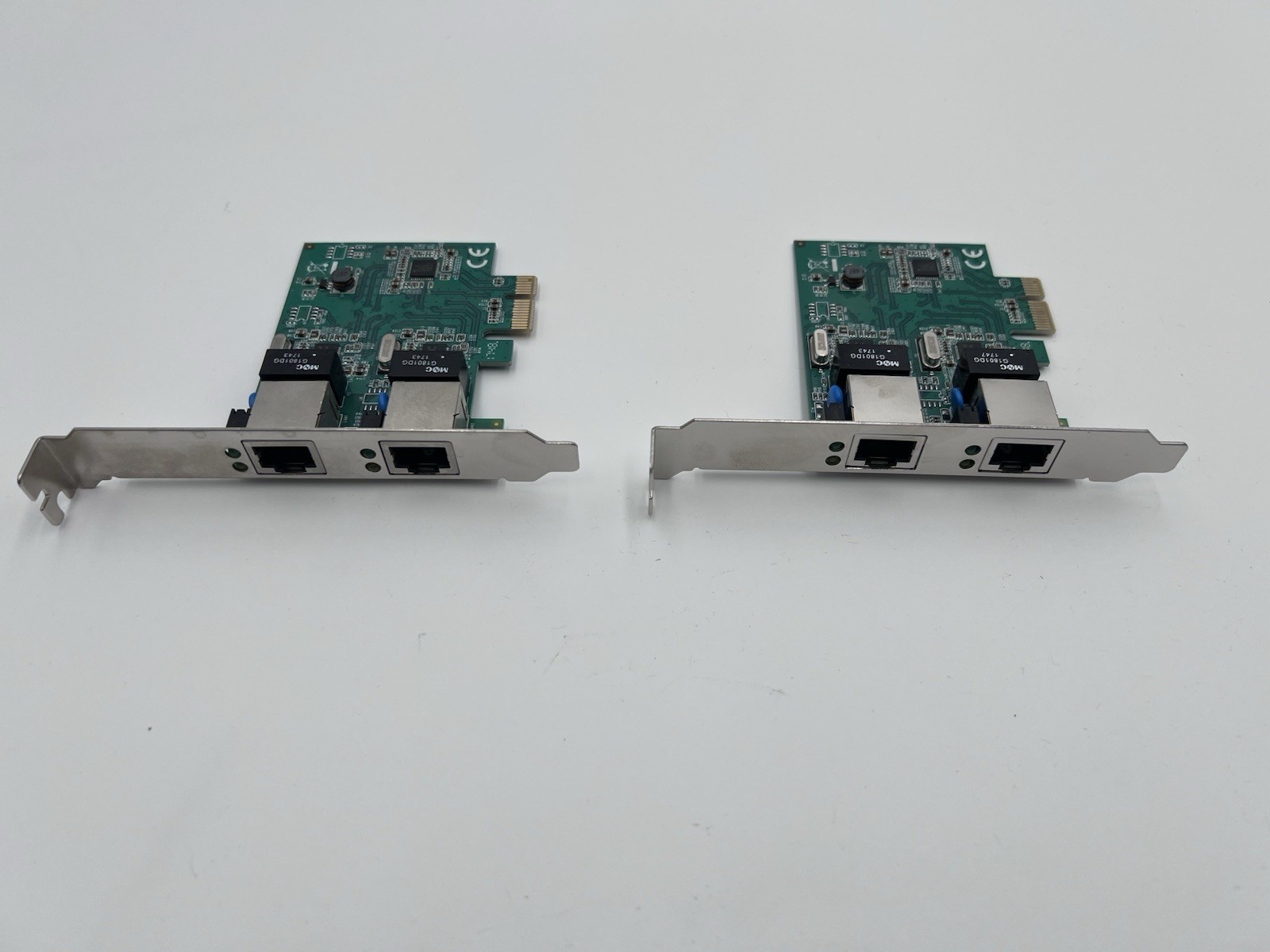 LOT OF 2 Syba SD-PEX24041 *Low Profile* Dual Port Gigabit NIC