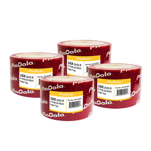 200 PioData Blank DVD-R DVDR 16X 4.7GB Logo Top Recordable Disc 832-810SA