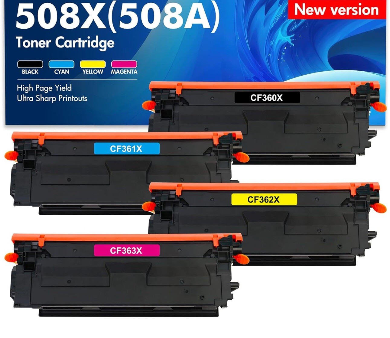 508X 508A Toner Cartridge Set: Compatible Replacement for HP LaserJet 4 Pack