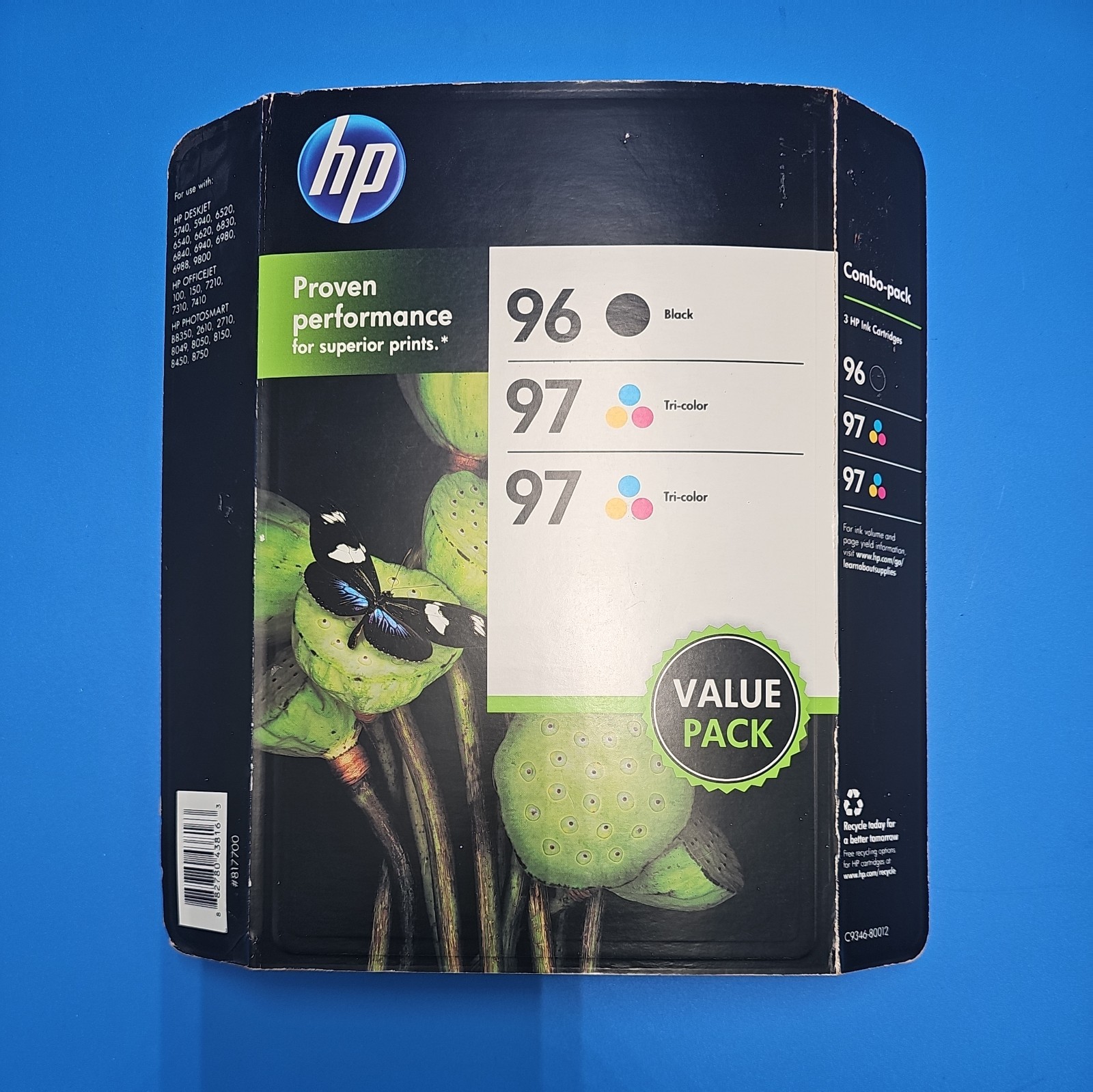 Genuine HP 96 Black & 2 HP 97 Tri-Color Ink Cartridges Value Pack Sealed OEM