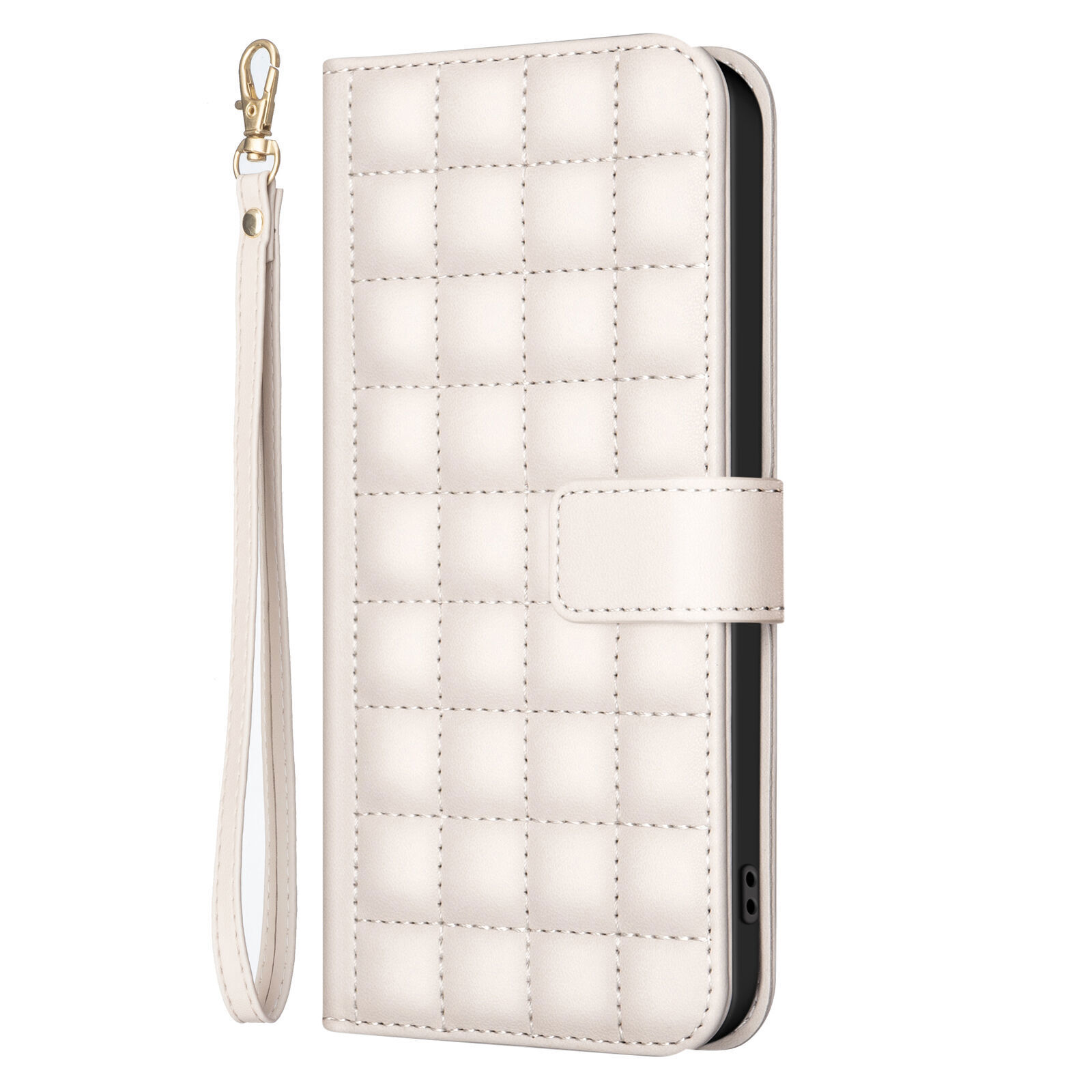 Luxury Grid Leather Wallet Magnetic Cover Case For S25 S24 Ultra S23 FE S21 S22