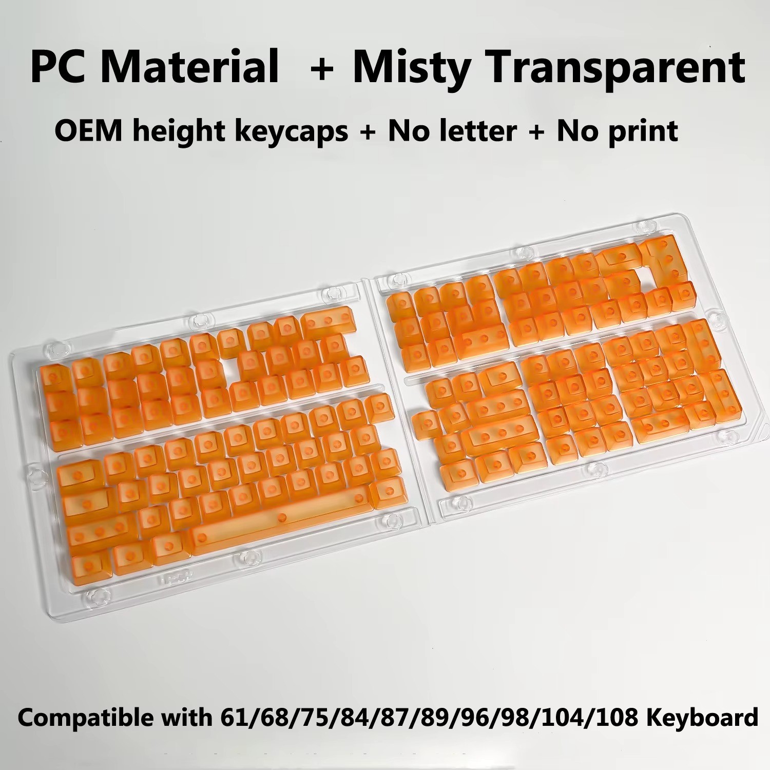 YAKESTONE Transparent Keycaps RGB Backlit PC Full Set 130+ Keys