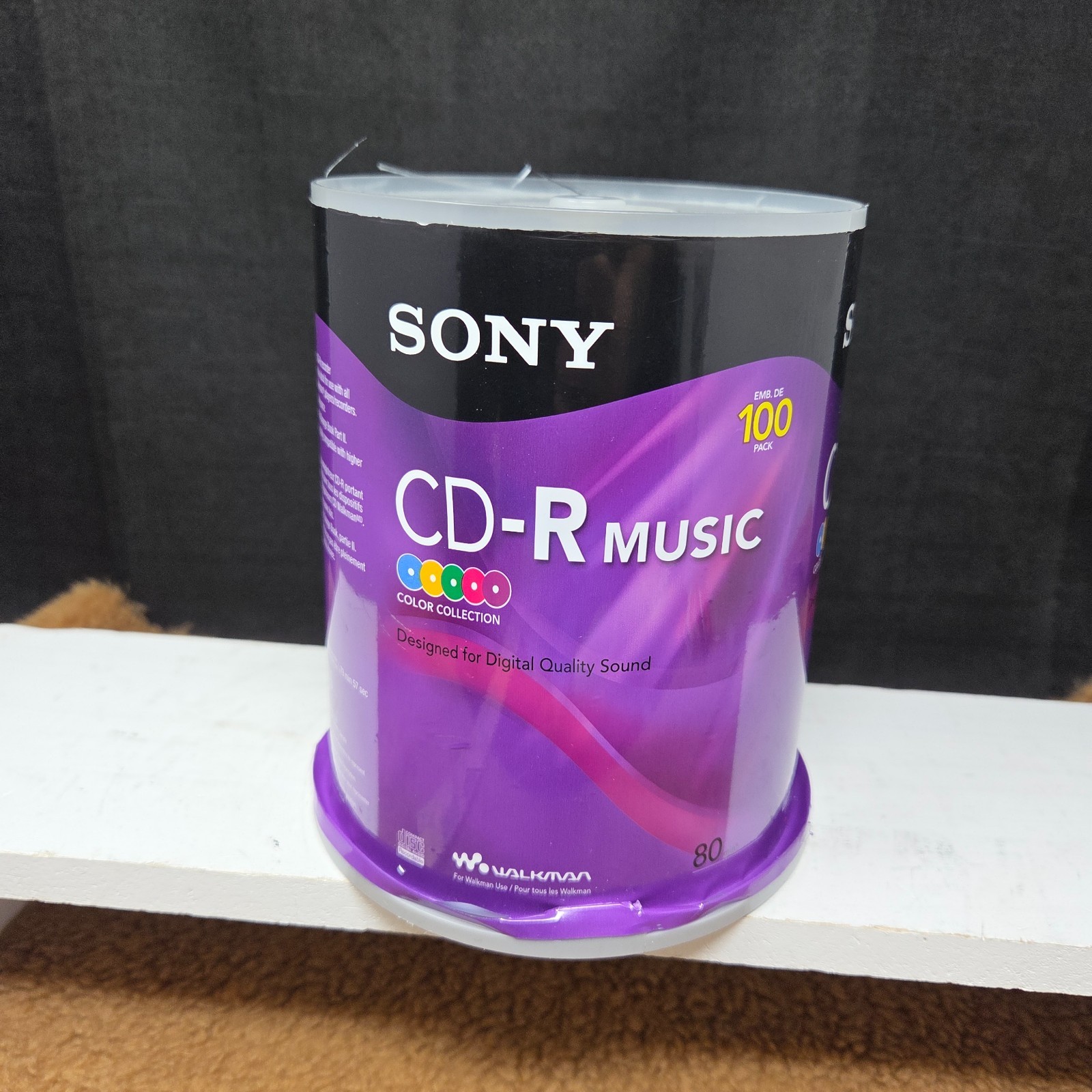 Sony CD-R Music Discs 80 min Color Collection Discs - 100CRM80RSX 100 Count New