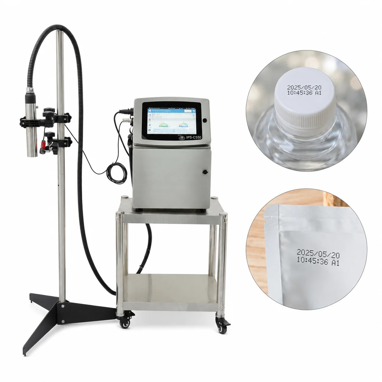 Continuous Inkjet Coding Machine Date Code Serial Number for Packaging Line