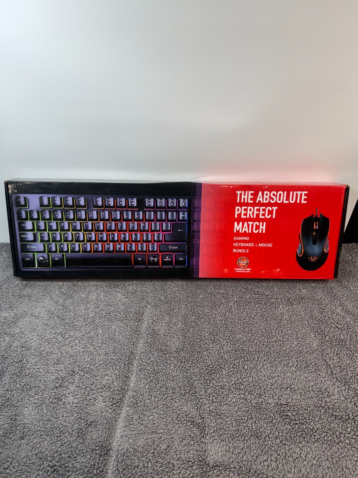 CUKUSA Rainbow Backlit Gaming Keyboard & Mouse Bundle, Brand New, 