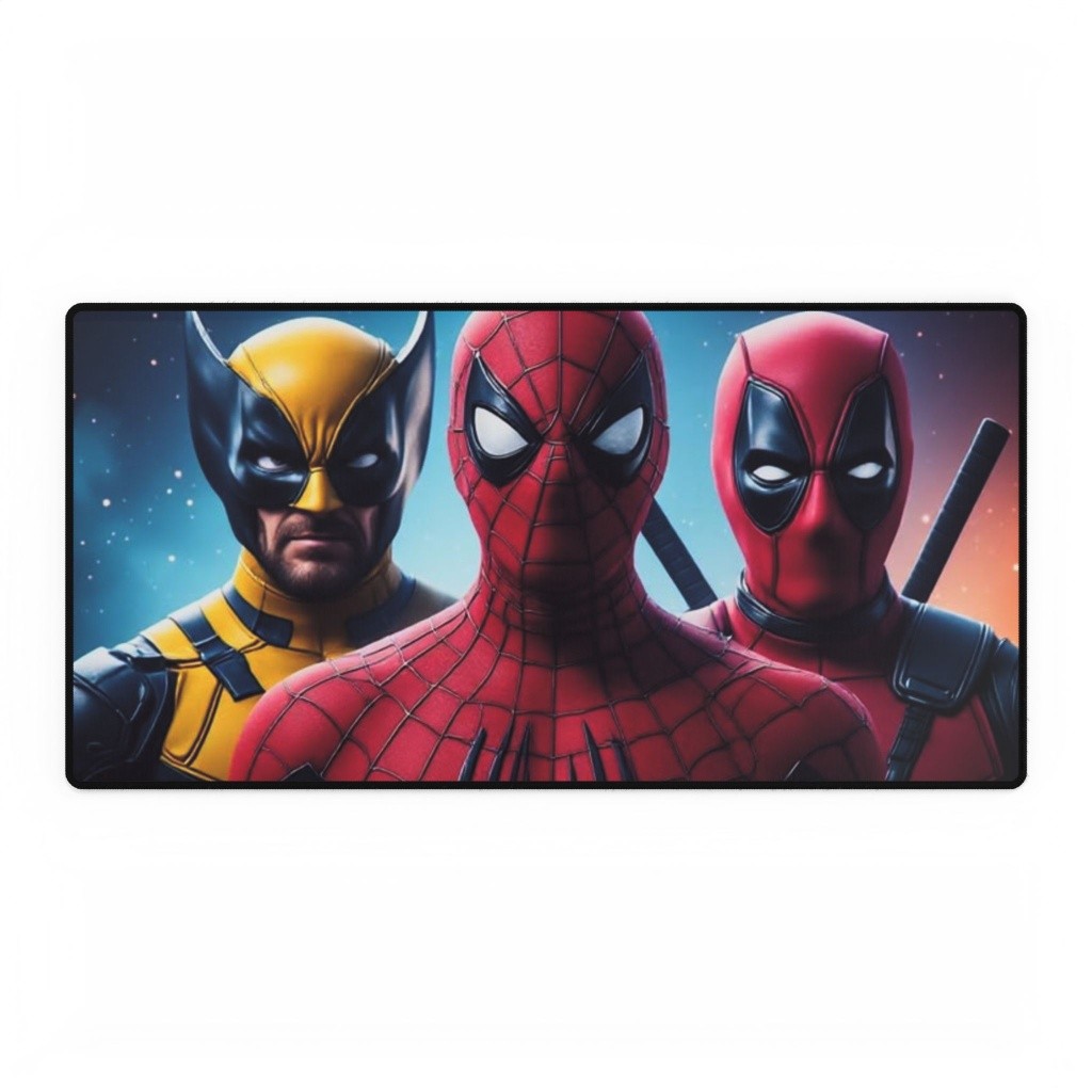 Marvel Wolverine, Spider-Man And Deadpool Movie Logo Mouse Pad Desk Mats