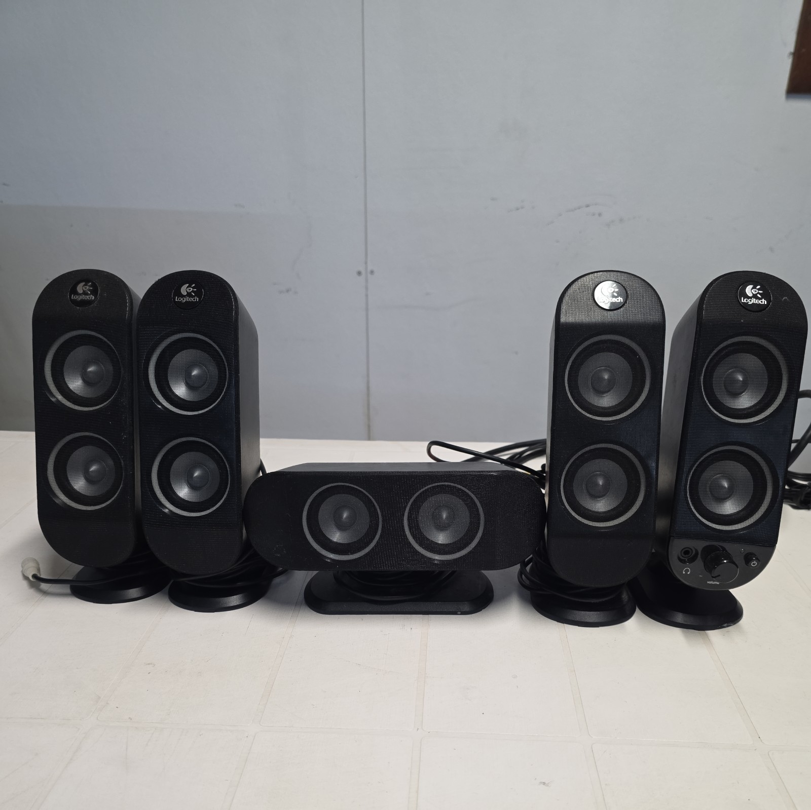 Logitech X-530 Speaker Set Only. Subwoofer Main Unit Not Included.