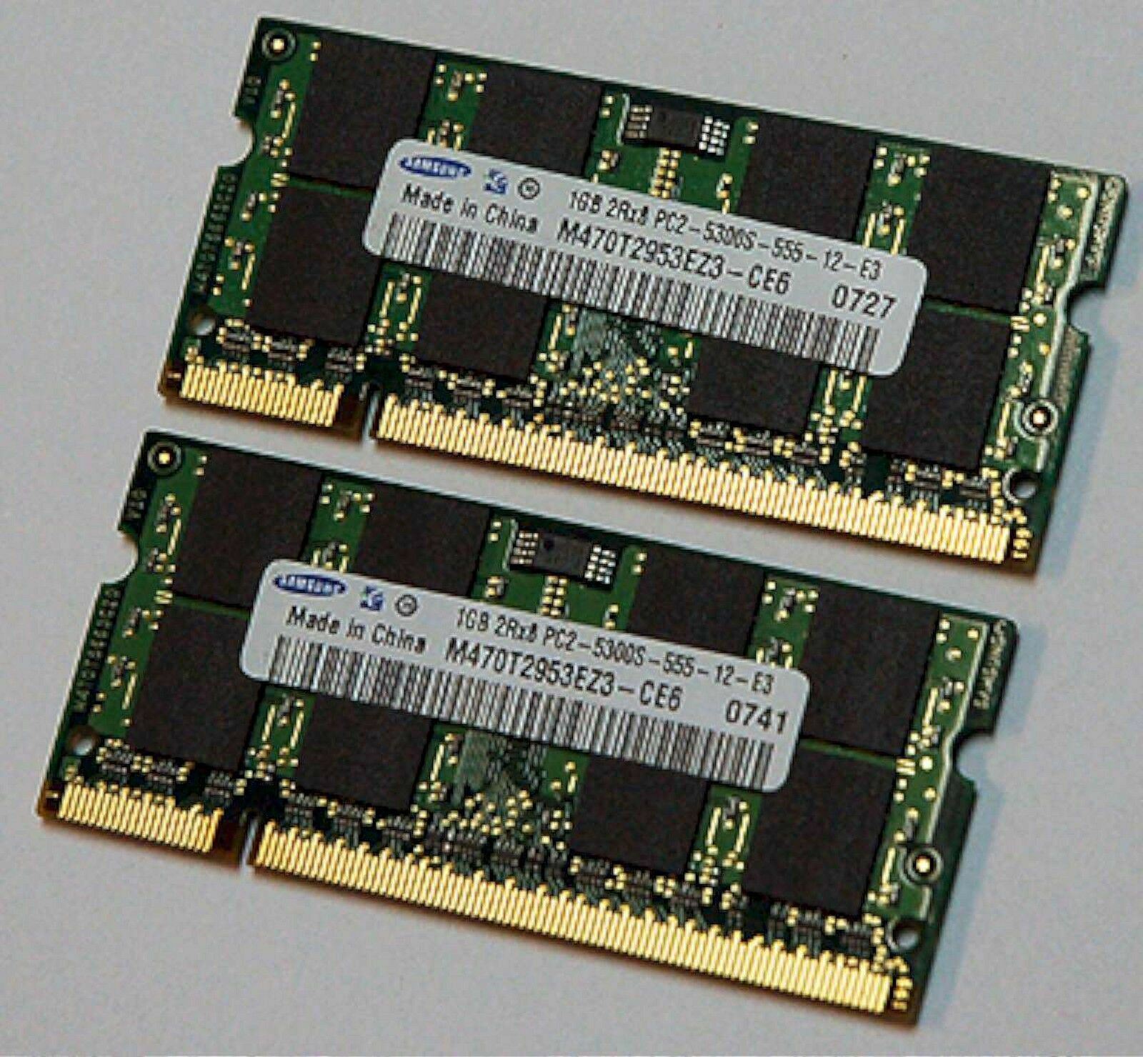 SAMSUNG Laptop 2GB DDR2 PC5300 RAM V000100440 notebook 2 memory sticks SDRAM