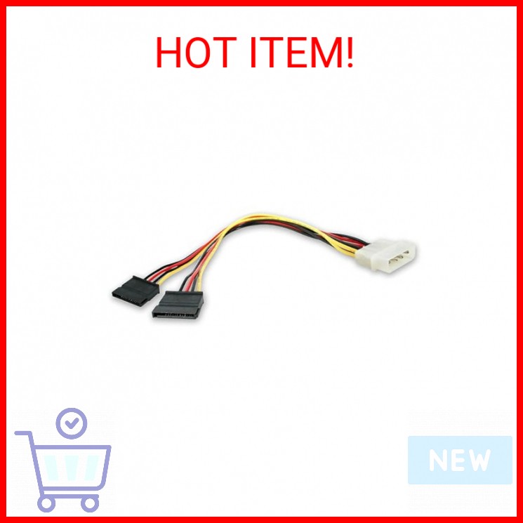 StarTech.com 12in LP4 to 2x SATA Power Y Cable Adapter - Molex to to Dual SATA P