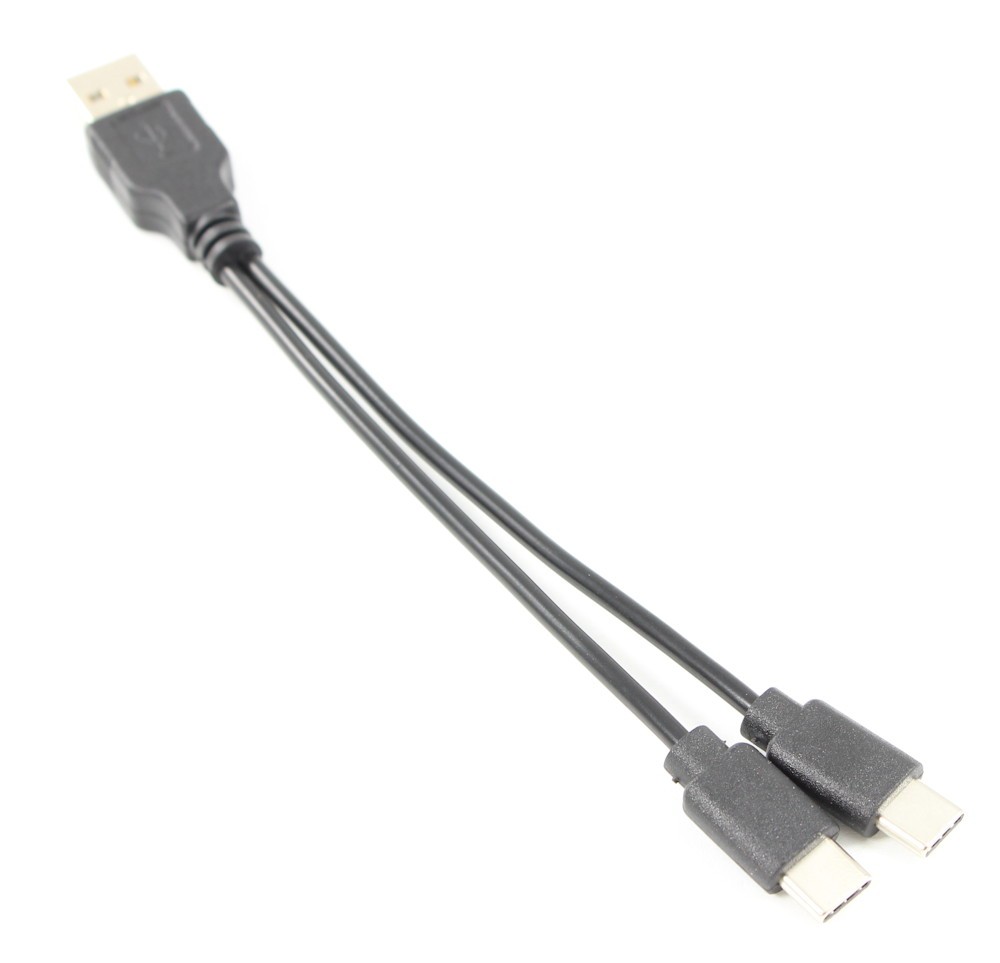 6inch USB Type-A to Dual x USB-C Y Adapter Splitter Cable  CHARGING ONLY