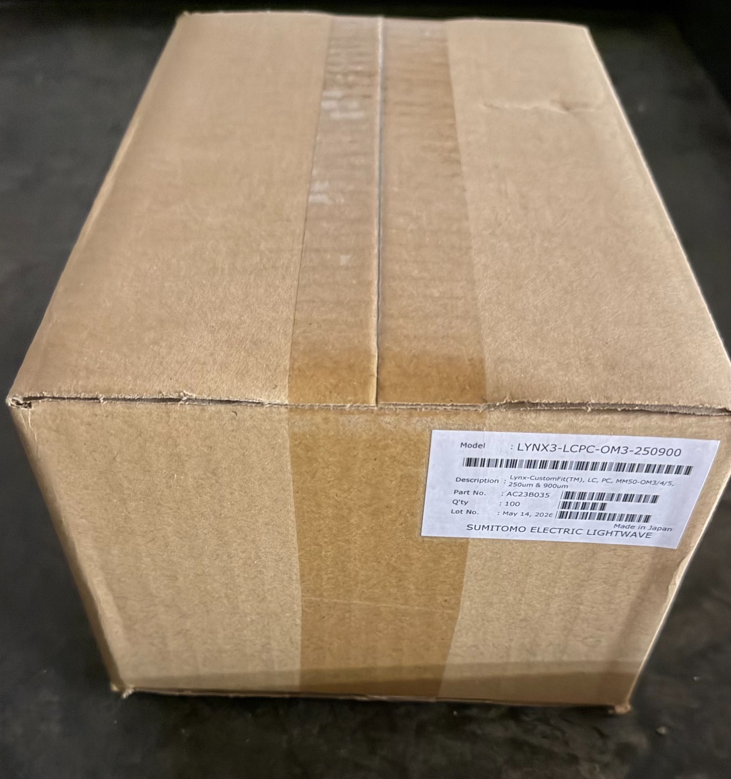 SUMITOMO LYNX3-LCUPC-SM-250900 SPLICE-ON CONNECTOR LC SM 900UM. Box of 100.