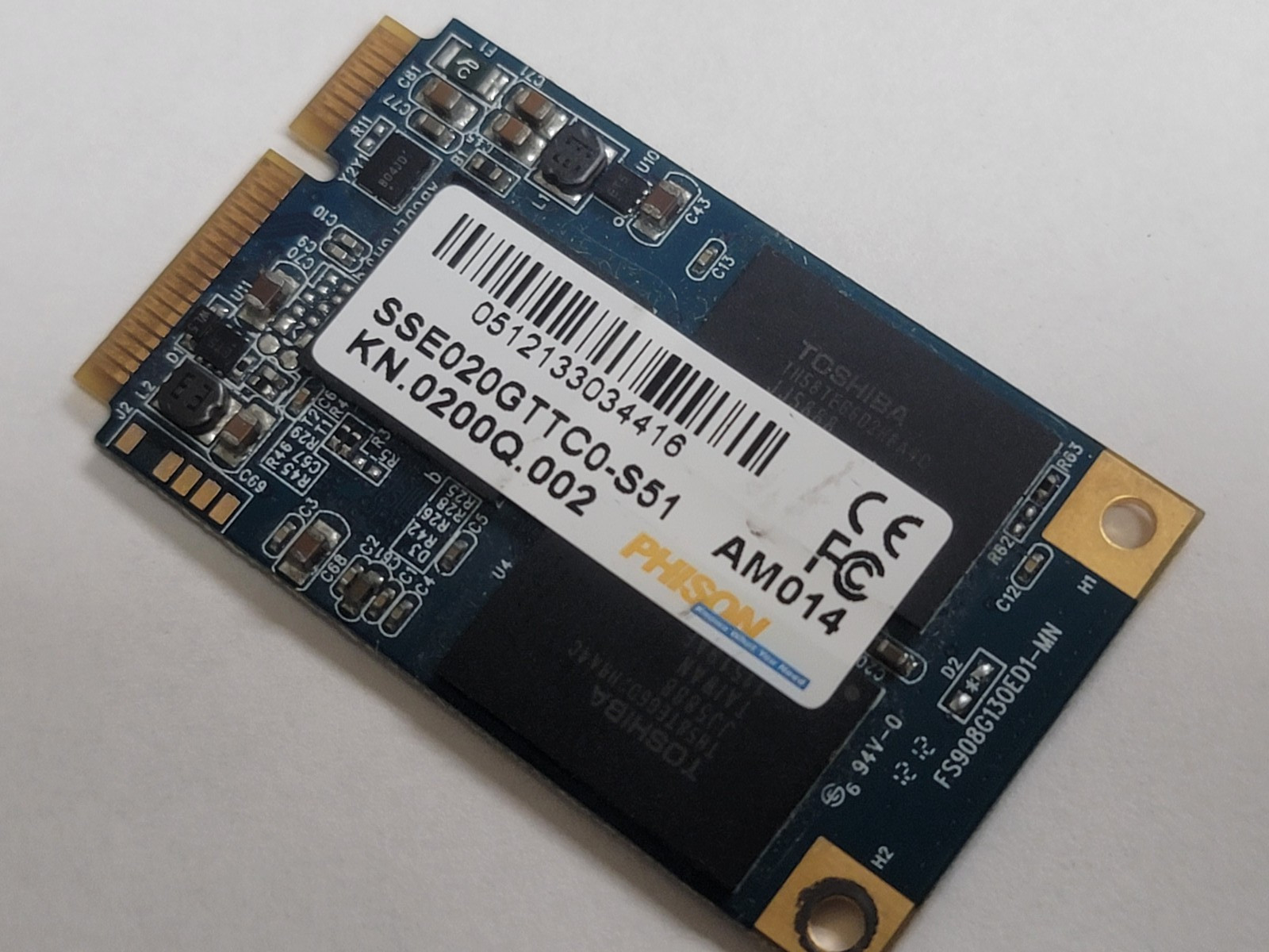 Phison 20GB mSATA Solid State Drive SSE020GTTC0-S51 KN.0200Q.002