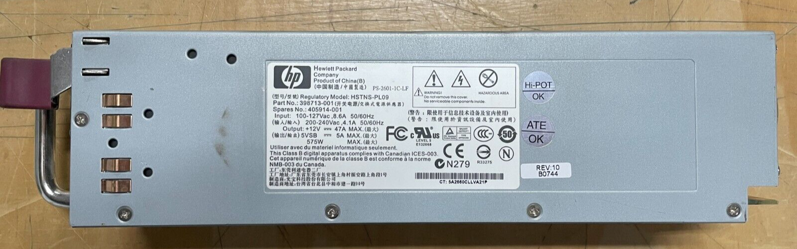 HP Proliant HSTNS-PL09 Power Supply 398713-001 405914-001