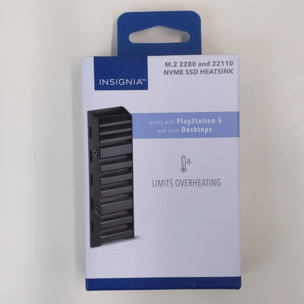 Insignia M.2 2280 22110 NVMe SSD Heatsink PS5 Compatible Desktop Cooling Black