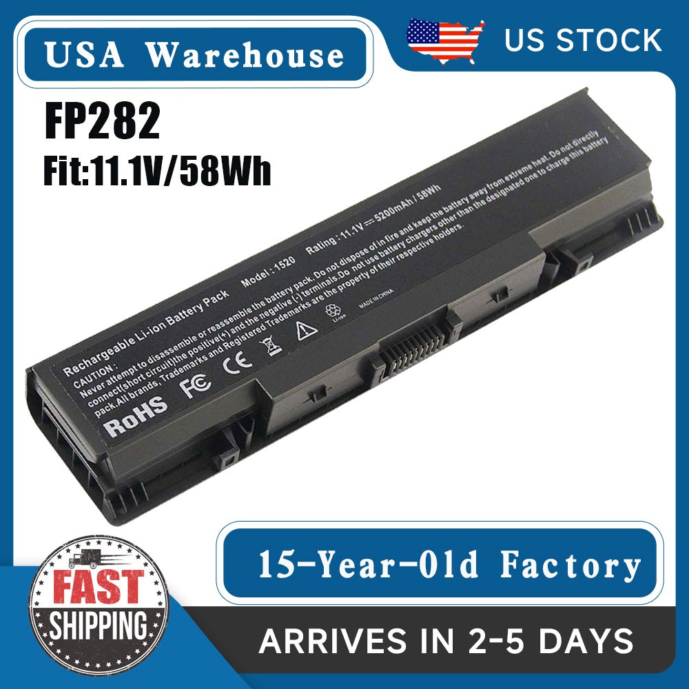 Battery For DELL Vostro 1500 1700 Inspiron 1520 1721 312-0590 FP282 GK479 58Wh