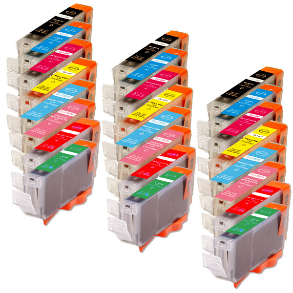 24 Pack Printer Ink Cartridge for use with CLI-8 Canon Pro9000 Mark II RedGreen 