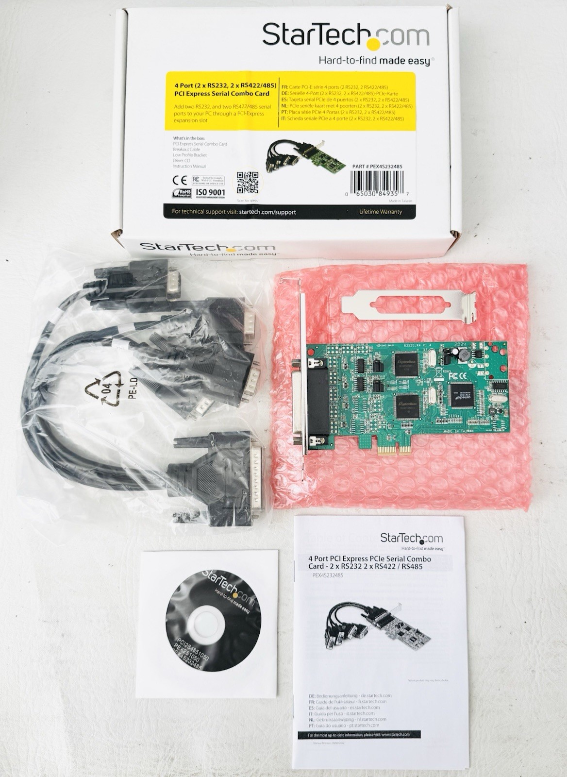 StarTech.com 4 Port PCI Express PCIe Serial Combo Card 2 x RS232 2 x RS422